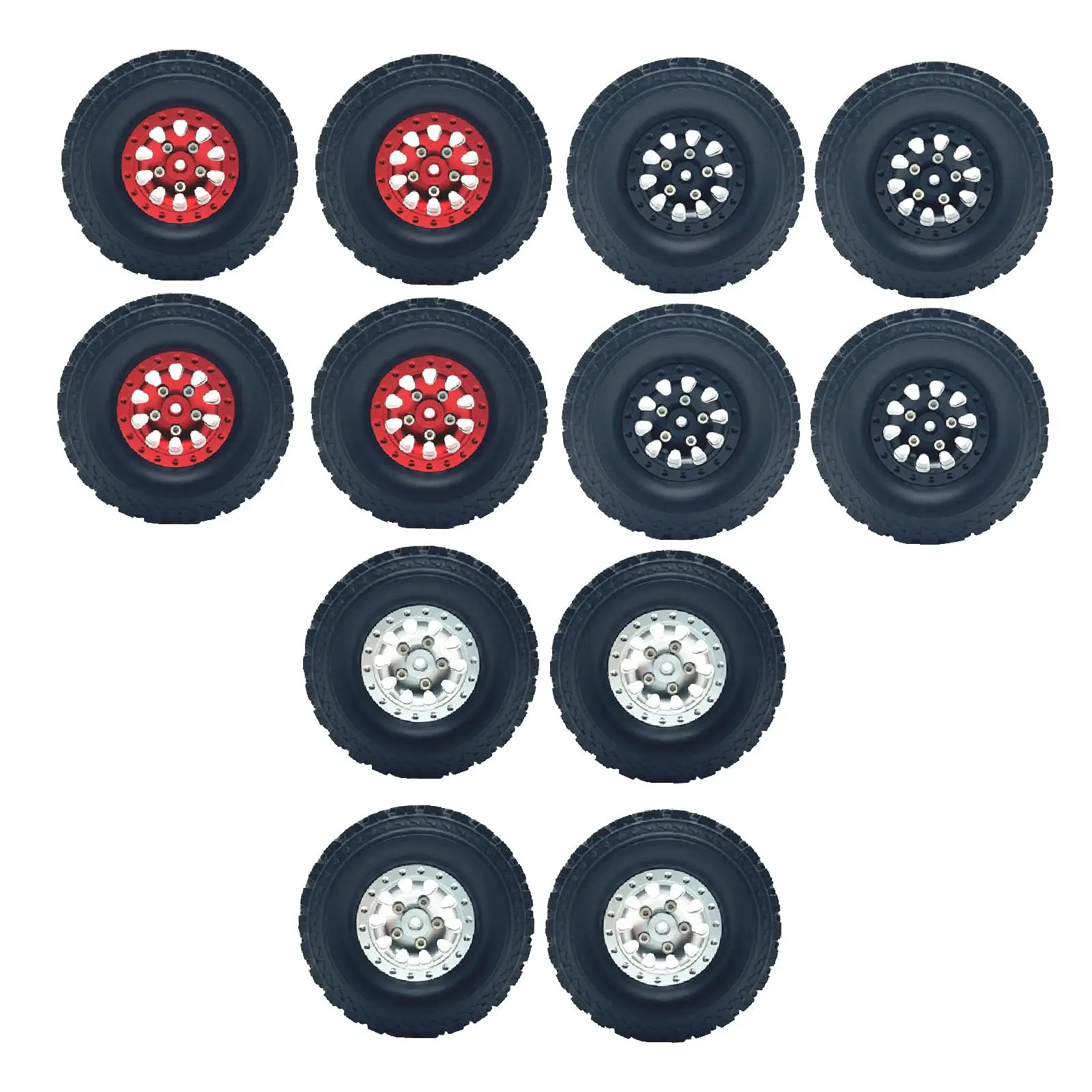 Juego de 4 llantas de metal para camiones RC 1/12 1/16 y coches sobre orugas