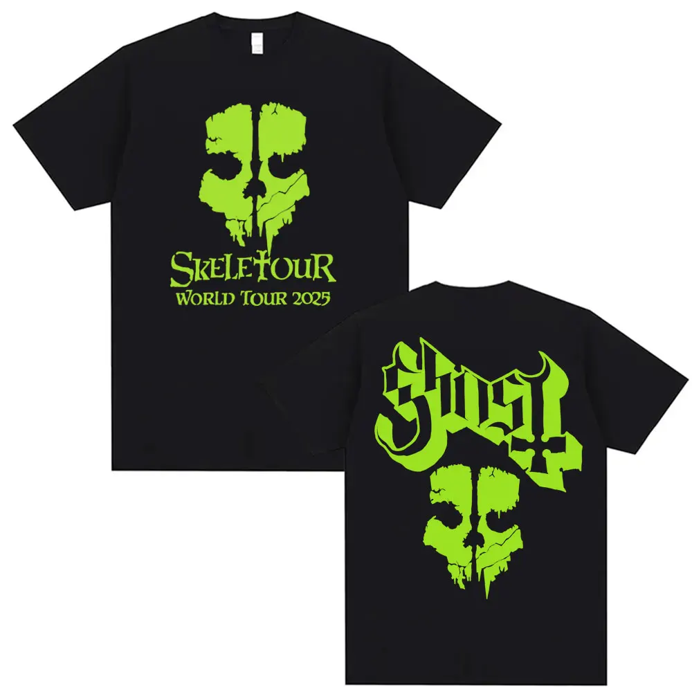 

Ghost Band Skeletour World Tour 2025 Футболки с графическим рисунком Мужская одежда Модная футболка в стиле хип-хоп в стиле ретро Свободная футболка большого размера Топы