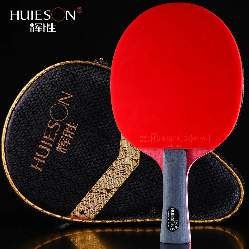 

New2024 Huieson Professional 8 Star Table Tennis Racket 7 Ply Pure Wood Blade Training Ping Pong