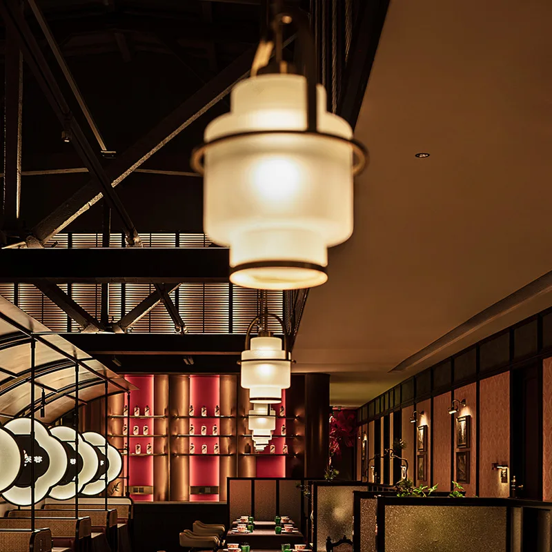 Nordic Creative Art Single Head Glass Pendant Light Led Catering Hotpot Restaurant Bar Counter