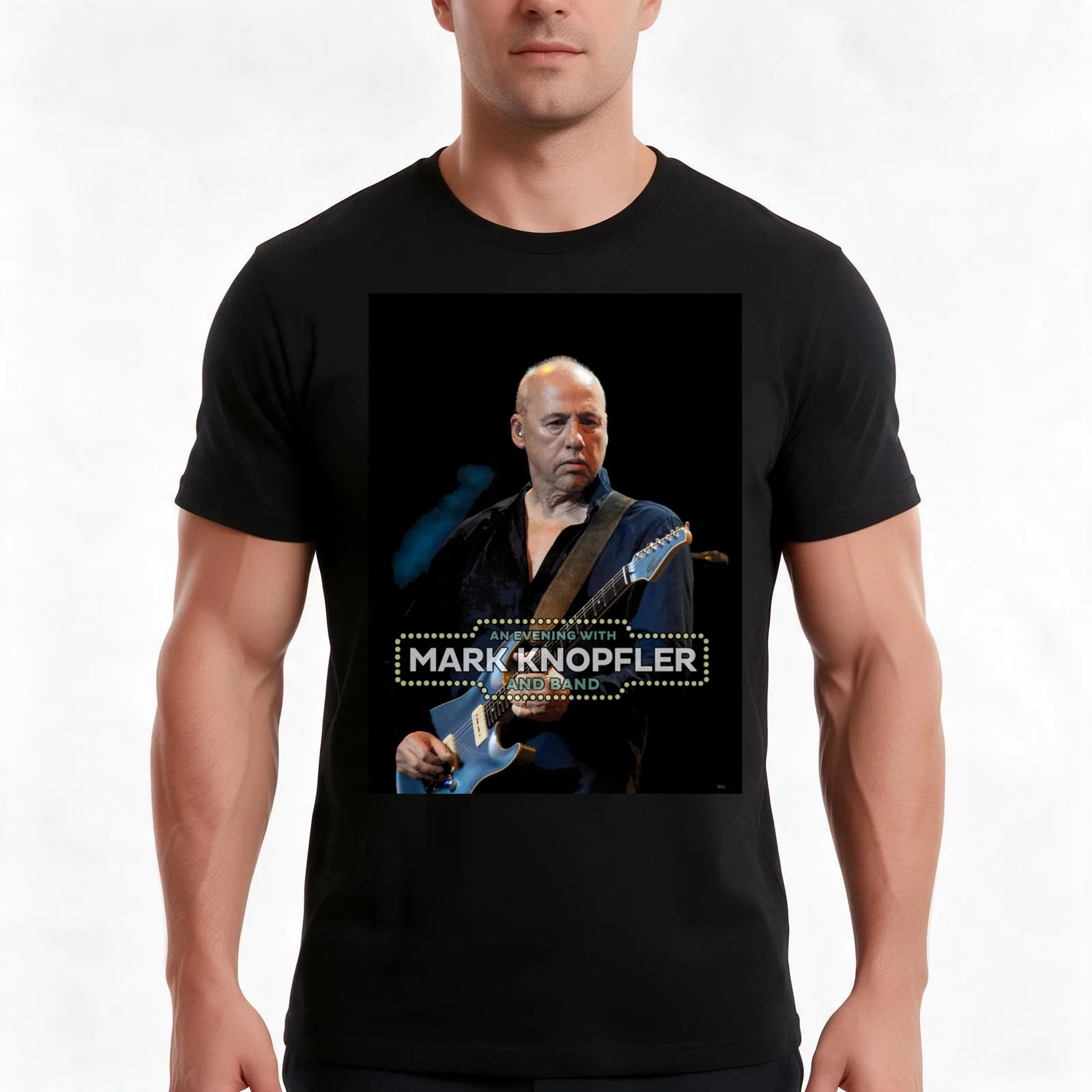 Mark Knopfler Guitars T-Shirt, Summer Casual Cotton Tee, Oversized Streetwear Tops, Vintage Graphic Print, Unisex Men Women
