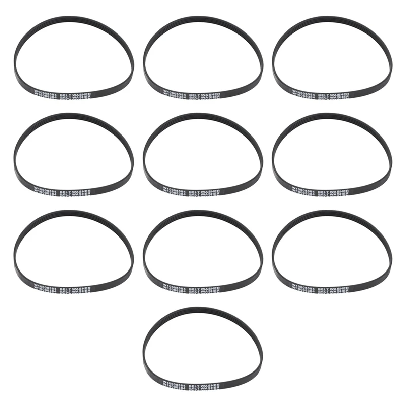 10 Pack Washer Drive Belt Black W10006384 For Whirlpool Maytag Magic Chef Replaces 1871380 AH2579381 EA2579381 PS2579381