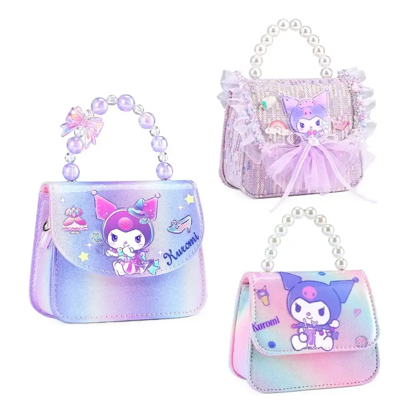 

Sanrioed Anime Backpack Kuromi Coin purse Organizer Small Satchel Cute Children Handbag Cartoon Crossbody Bag Gift for Friend