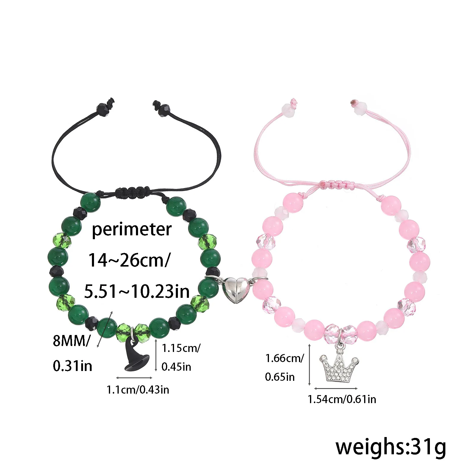 Neues Design Magic Stick Hut Krone passende Armbänder für Frauen Mode handgefertigte Perlenarmbänder BFF Freundschaftsschmuck Geschenke – Detail 8