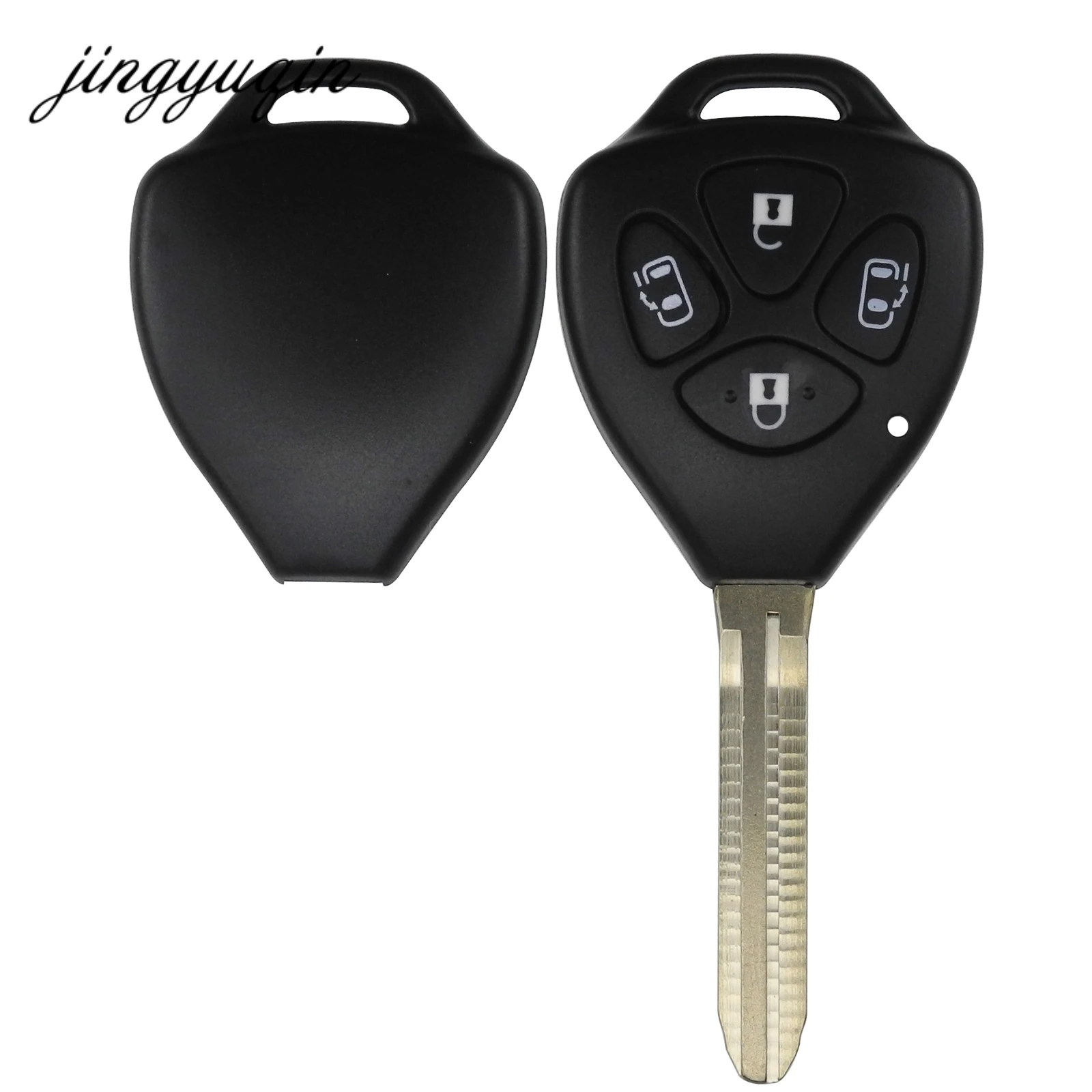 jingyuqin Remote Blank Key Shell fit for Toyota Corolla Alphard Camry TOY43 3/4 Buttons Fob Case