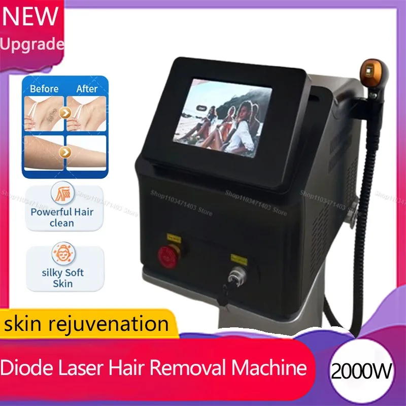 

Newest Portable 808nm Diode Laser Hair Removal Machine Cooling Head Painless Laser Epilator Face Body Hair Removal