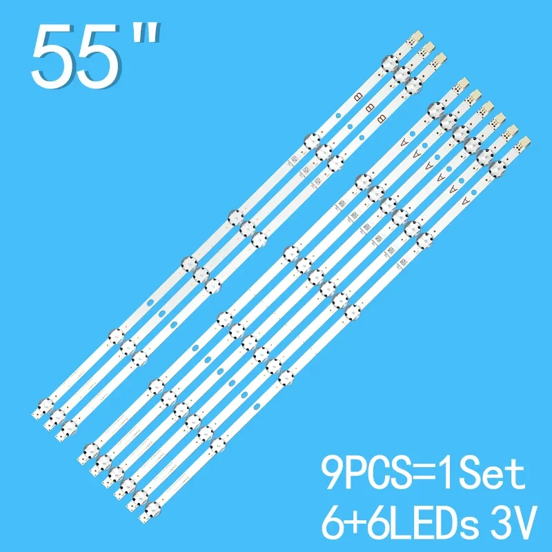 

9pcs LED bar for PANASONIC TX-55FX550B TX-55FX550E TX-55FX555B 55HK25T74U SVV550AQ9 SVV550AW9 A B VES550QNYL-2D-N01 N02 03