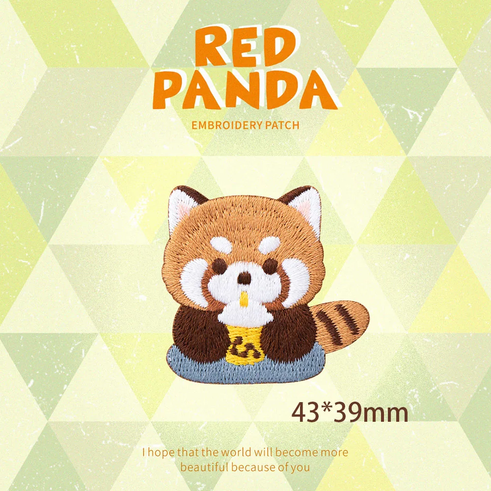 12 Arten niedlichen Tier roten Panda selbst klebende Stick flecken für Kleidung Kinder applikation auf Jeans DIY Kleidung Aufkleber swe – Detail 14