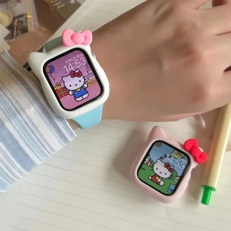 الكرتون غطاء من السيليكون لساعة أبل 11 10 46/42 مللي متر المضادة للخدش دائم واقية قذيفة iWatch 9 8 7 6 5 4 SE3 44/40 مللي متر 45/41 مللي متر