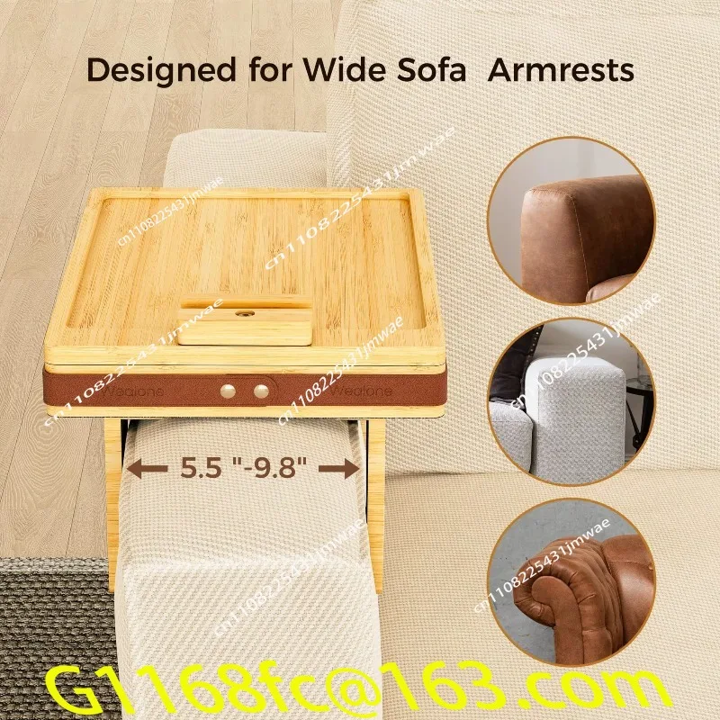 Hot-selling Double-layer Rotatable Arm Clip Sofa Armrest Table Tray Clip Tray with Storage Box