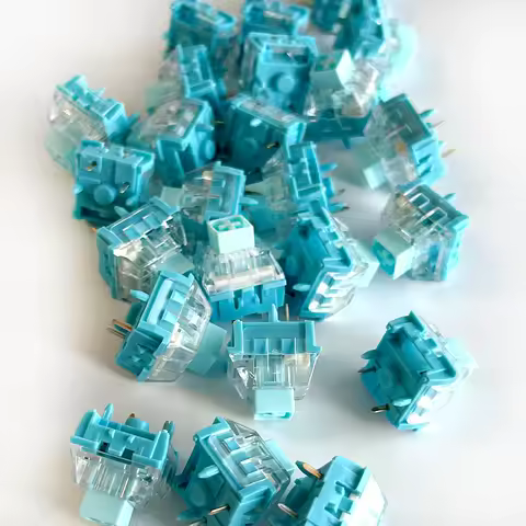 Kailh Emerald Blue Switch Custom Mechanical Keyboard Accessories 5Pin Linear 45g Super Smooth Pre-lubed For Leobog Hot Swap Kit
