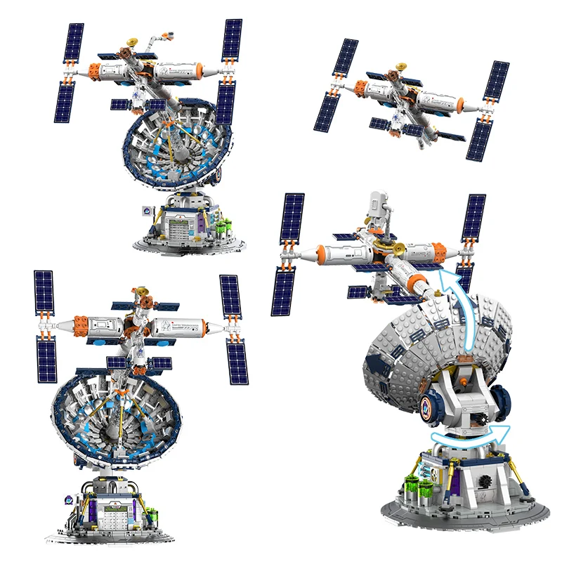Técnico 1053 pçs espaço rádio telescópio blocos de construção cidade spaceman aeroespacial satélite diy tijolos educação brinquedo crianças presente