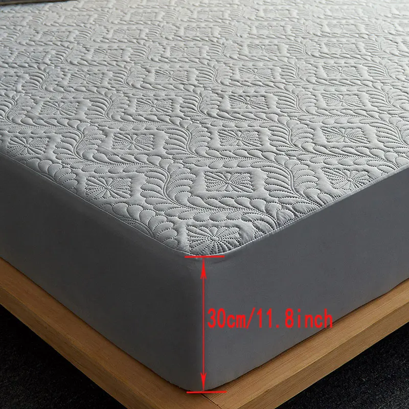 Fashion Waterproof Mattress Cover Quilted Fitted Sheet 140*200 160*200 Mattress Protector Solid Color Bed Cover NO Pillowcase