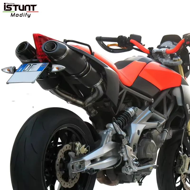 Slip On For Aprilia SHIVER 900 2017 - 2021 Motorcycle Exhaust System Muffler Middle Link Pipe Escape Moto With Muffler DB killer