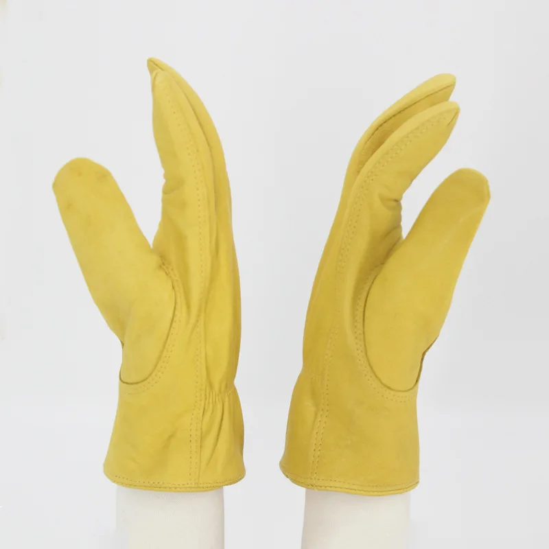 New Sheepskin Leather Work Gloves Tear-Resistant Driver Labor Safety Gloves Home Garden Carrying Gloves Hands Protection