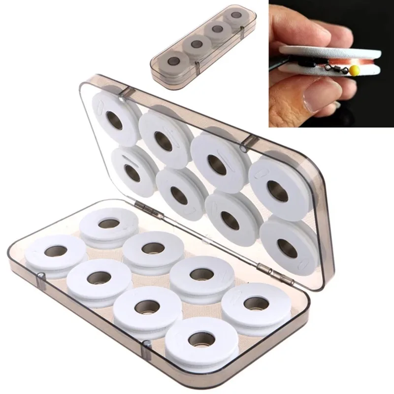 8/16Pcs Translucent Fishing Tackle Box Magnetic Design Spools Line Box Fishing Line Shaft Bobbin Fishing Tackle Accessories