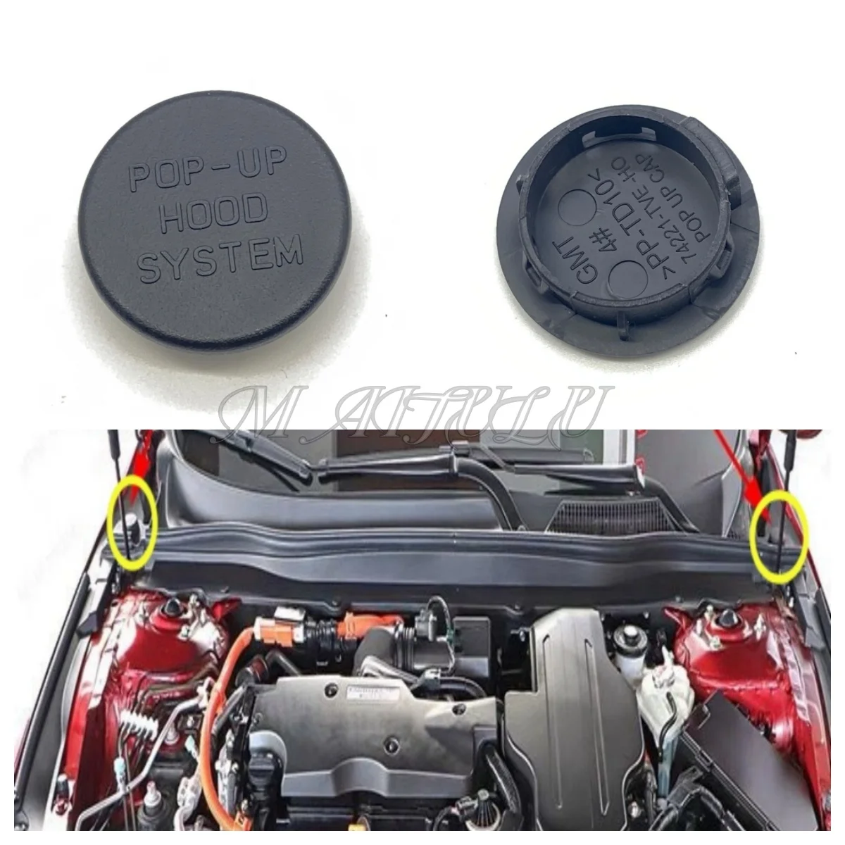 1X 2X Engine Bonnet Hood Cowl Top Side Cap round Lid Cover 74221-TVE-H00 For Honda Accord 2019 2020 2021 2022 2023