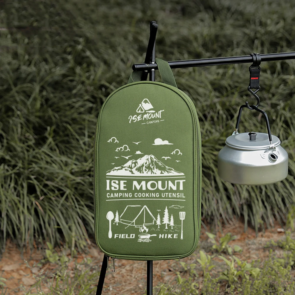 التخييم تجهيزات المطابخ حقيبة المحمولة أواني الطبخ المنظم سعة كبيرة أدوات المطبخ حقيبة التخزين لوازم التخييم في الهواء الطلق #3