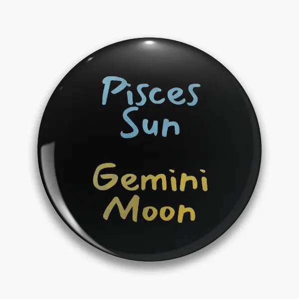 Pisces Sun Gemini Moon Text  Soft Button Pin Badge Creative Gift Decor Cartoon Hat Cute Brooch Funny Clothes Metal Lapel Pin