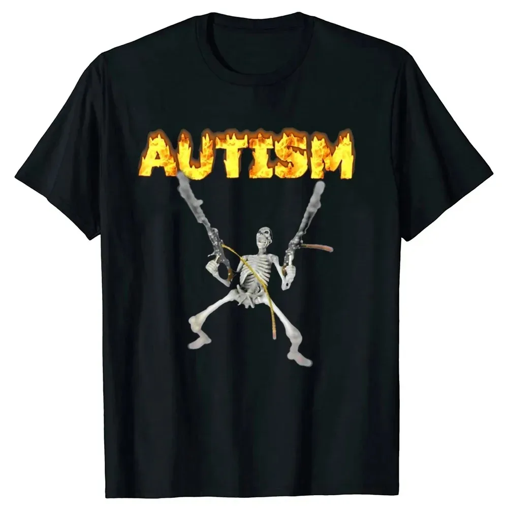 Camiseta divertida de esqueleto de autismo Retro Para hombres y mujeres, camisetas gráficas de apoyo para la concienciación sobre el autismo neurodivergente, regalos de Halloween, ropa para hombres