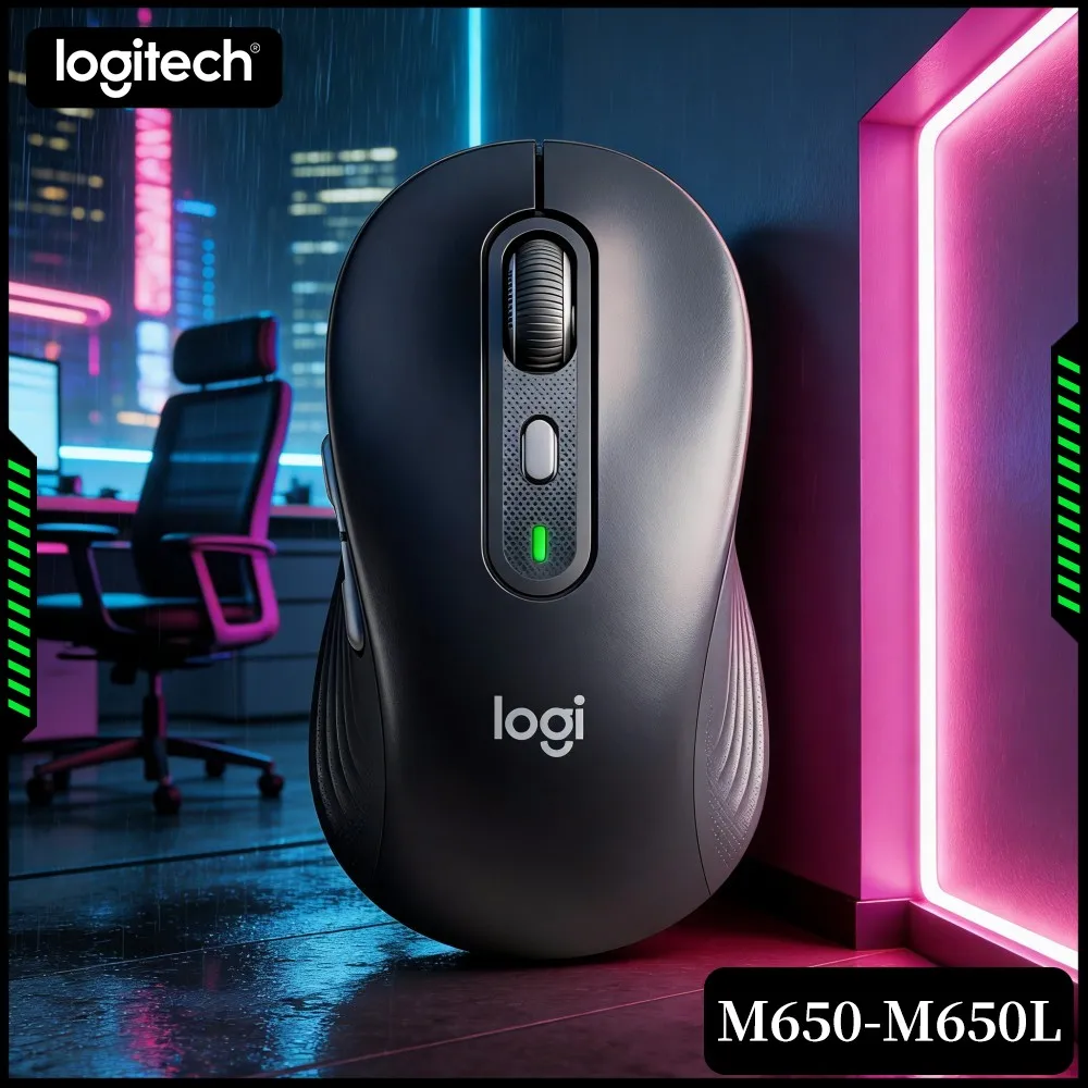 Logitech M650 Ergonomic Mouse Wireless High Precision Optical Sensor Adjustable DPI Anti Slip Rubber Grip Business Office Use