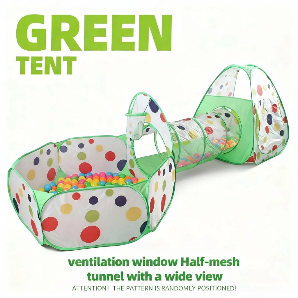 خيمة لعب للأطفال، حفرة كرة لعبة - نفق لعب - خيمة مثلثة، تصميم منقط، مسرح ألعاب ترفيهية خارجية، خيمة قلعة لعبة محمولة، سياج لعب منبثق ممتع، هدية مثالية للعطلات لعيد الميلاد والهالوين، لا تشمل كرات المحيط