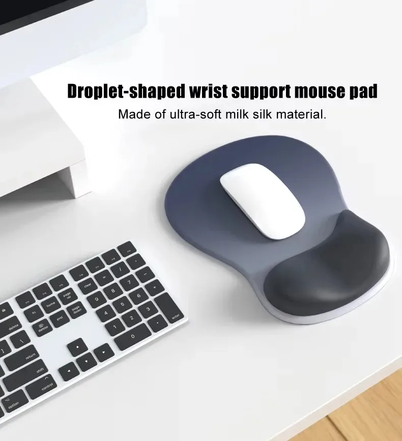 

Minimalist Style Gradient Silicone Wrist Support Mouse Pad Anti-slip Ergonomics Memory Foam Comfortable Wrist Rest For Office