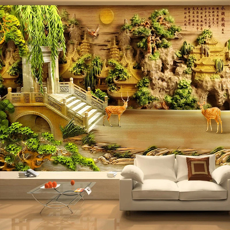 

Custom 3D Wallpaper Classic Bridge Photo Wall Mural Restaurant Study Chinese Style Background Wall Painting Home Decor Backdrop