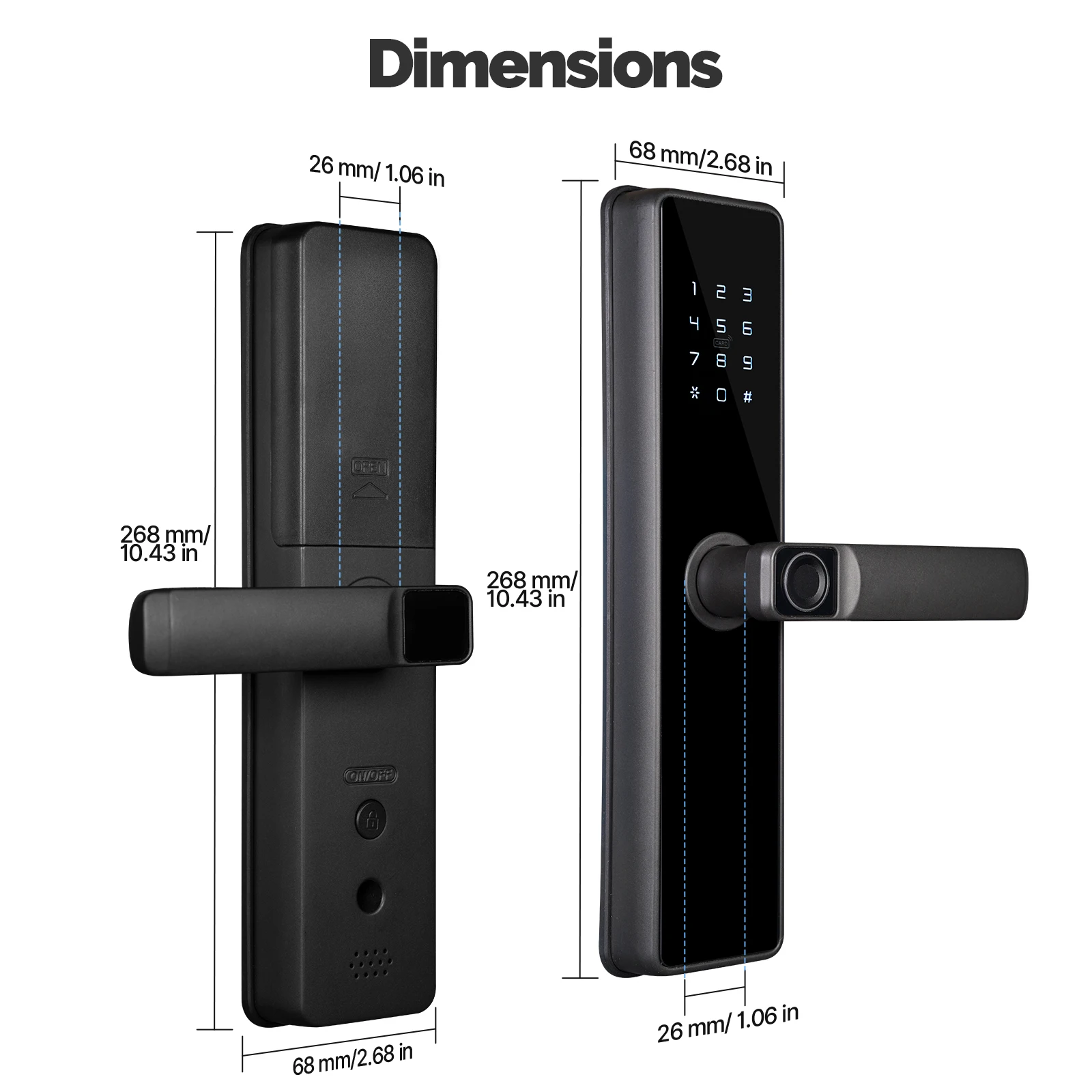 Imagem -06 - Interior Wifi Smart Door Lock com Senha Impressão Digital Desbloqueio Remoto Keycard Antihijack Alarme de Adulteração Alimentado por Bateria Carga Temporária