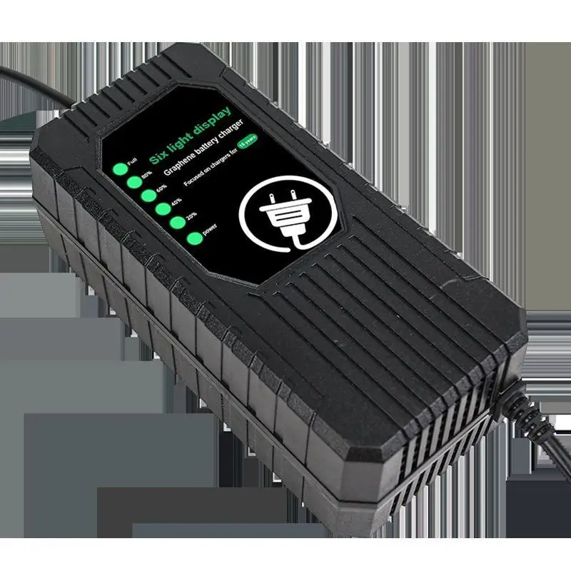 1Pc Automatic Overload Shut Off E Bike Charger 48V 12Ah Or 20Ah Prevent Battery Swelling Cooling Fan LED Display Power Accessory