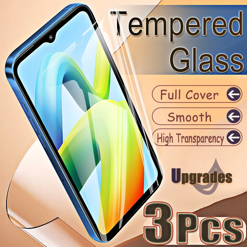

3PCS 9H Fingerprint-Unlock Protect Tempered Glass for Xiaomi Poco C50 C 50 Anti Explosion HD Screen Protectors Film Full Covers