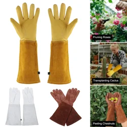 1 Paar robuste Gartenhandschuhe mit Rosenschnitt, dornensicher, langärmelig, für Arbeit, Schweißen, Garten