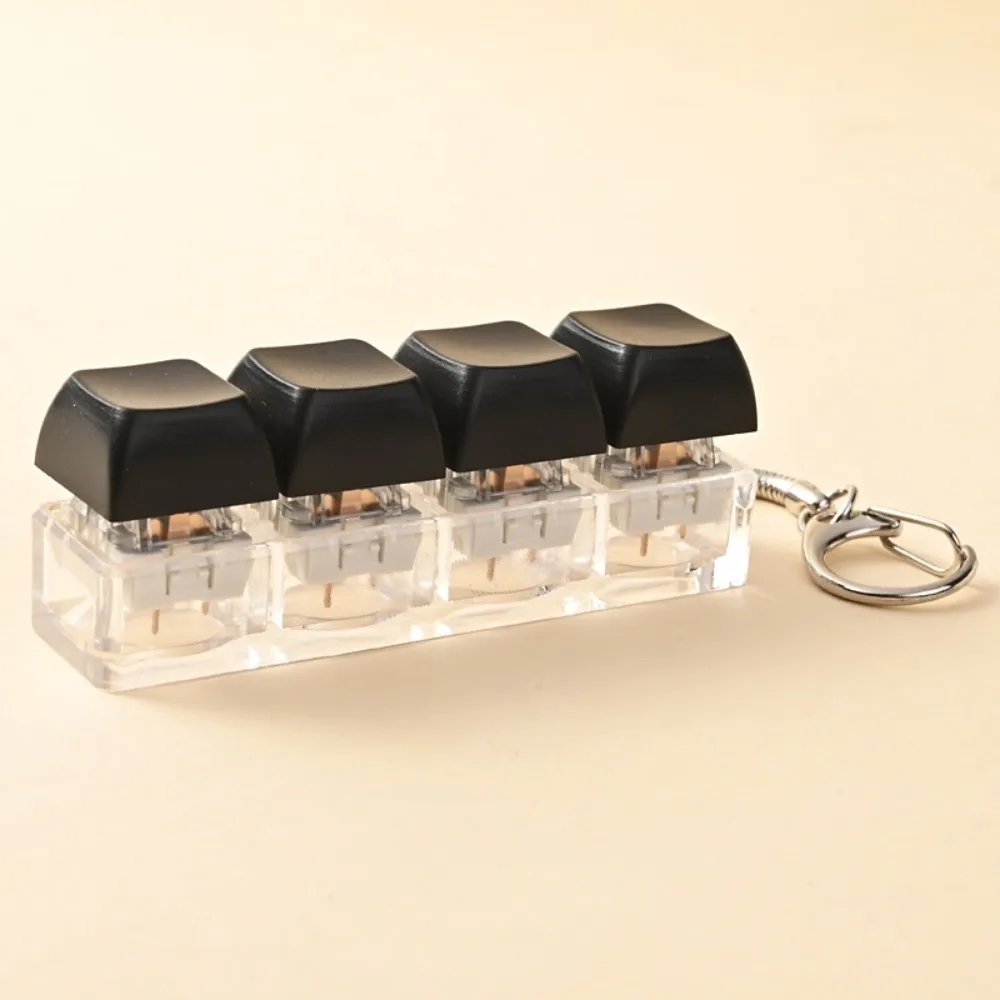 New DIY Keyboard Fidget Keychain Keys Button Keycap Clicker No Lights Relief Stress Finger Keyboard Caps