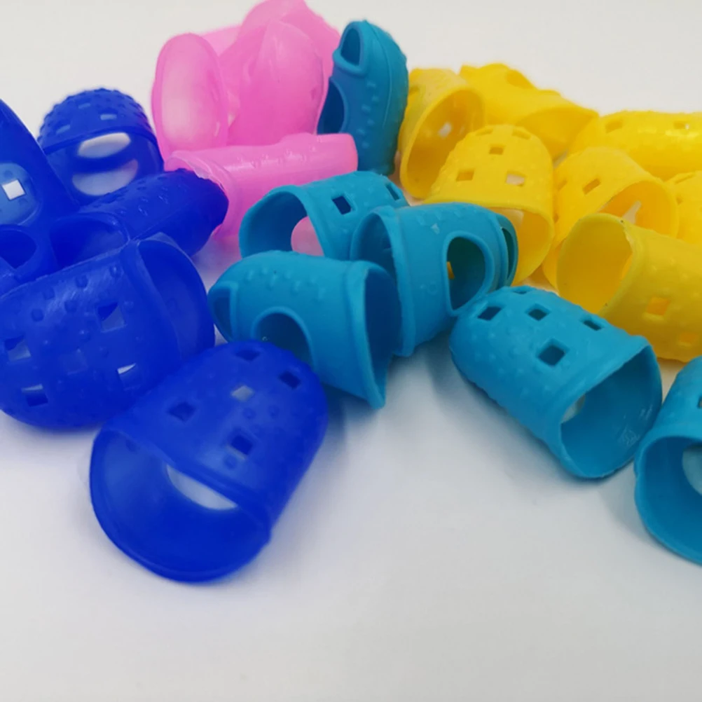 

9 Pcs Anti-scalding and Anti-slip Finger Cover Protectors Cots Fingertip Covers for Guitar Players Grip Office