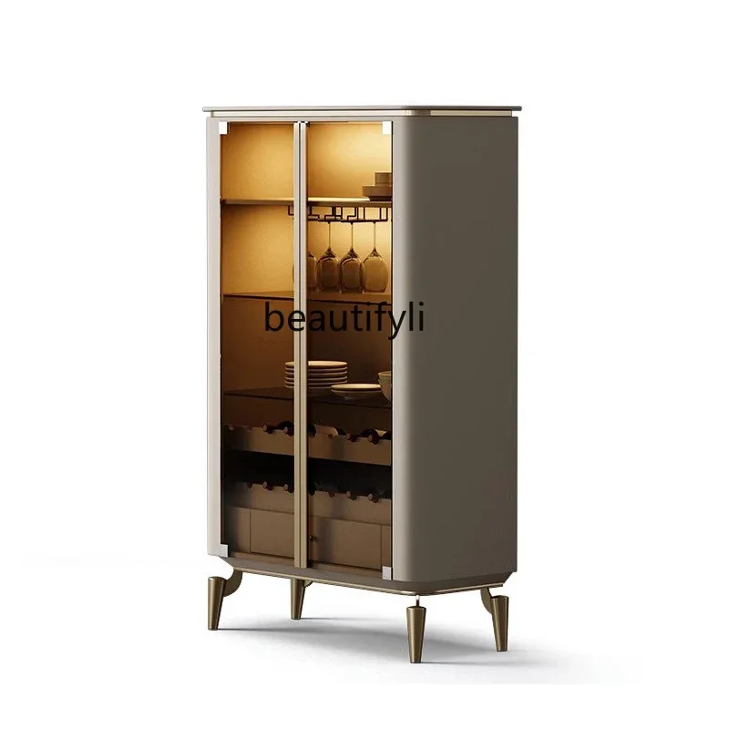 

Light luxury wine cabinet restaurant luxury simple display wine cabinet customization integrated wall side cabinet