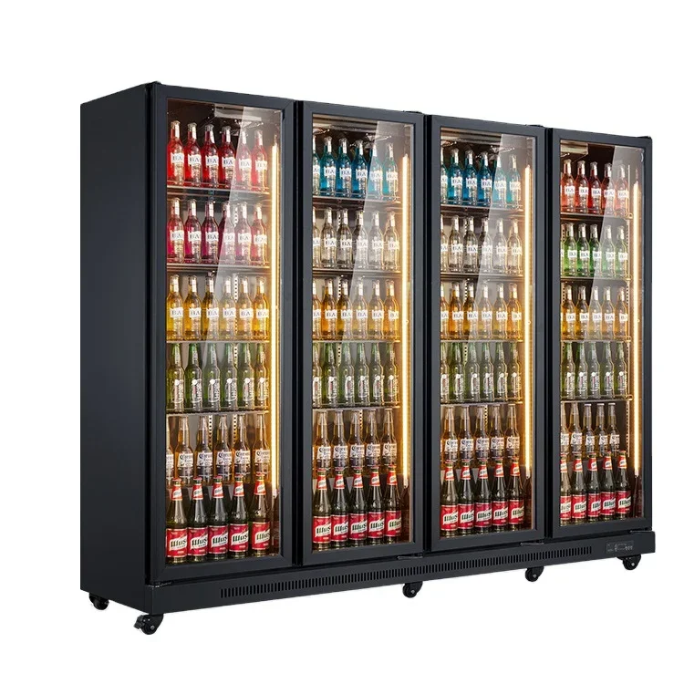 Luxury Double Door Wine and Beverage RefrigeratoWine and Beverage Refrigerator Three Door Upright Beverage Refrigerator