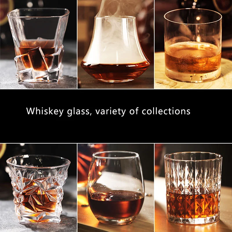 Brand Wine Glass Lead-free Heat Resistant Transparent Crystal Beer Whiskey Brandy Vodka Cup Multi Pattern Drinkware Bar Gifts