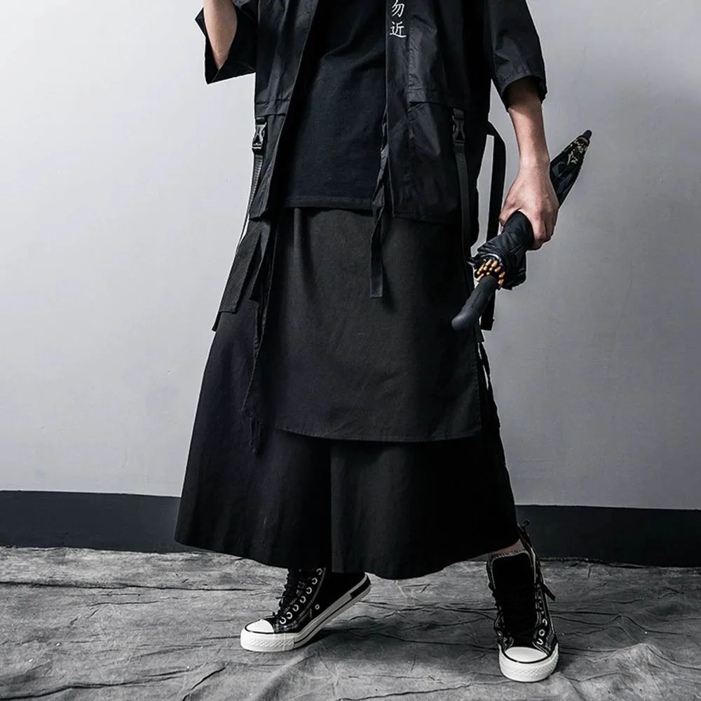 

Mens Culottes Irregular Casual Samurai Pants Hakama Streetwear Fashion Japanese Trend Wide-Leg Pants Men'S Clothing 2025 New
