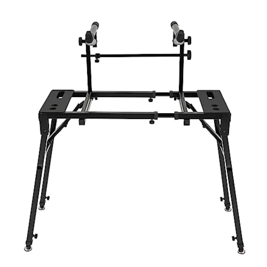 

Двухуровневая подставка для клавишных инструментов, портативная подставка для DJ-контроллера, регулируемая подставка для музыкальной студии, металлическая подставка для синтезатора, стол для DJ-клавиатуры для S