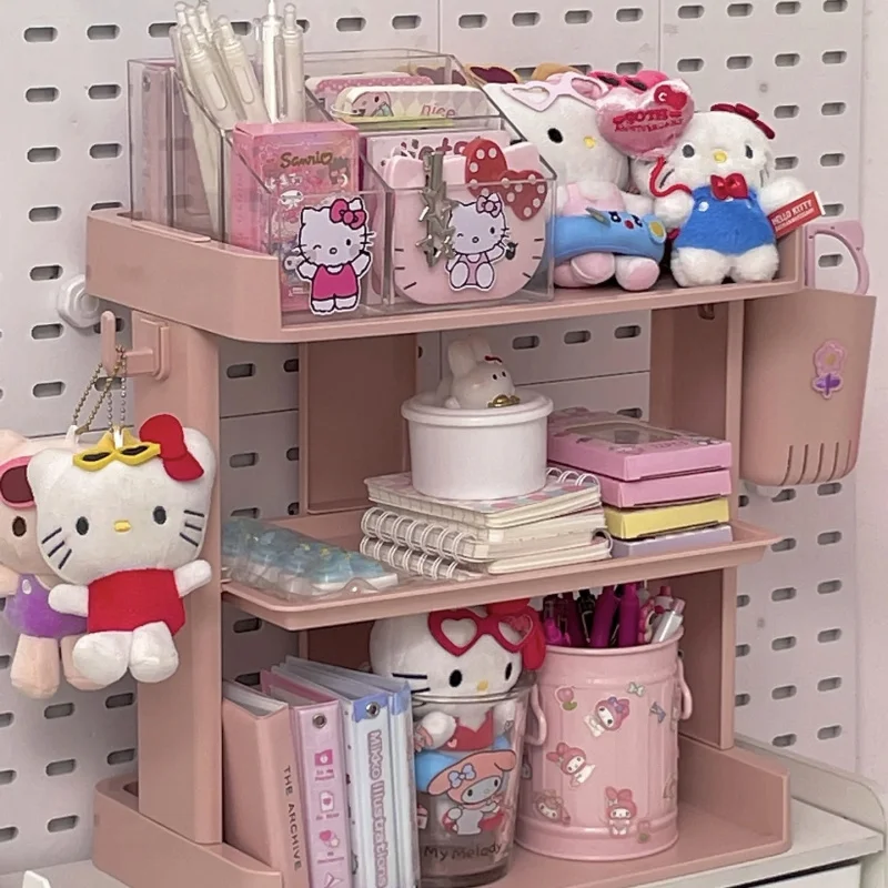 Custom Pink Storage Rack Desktop Multi-layer Cosmetic Office Desk Kitchen Dormitory Ornament Organizer