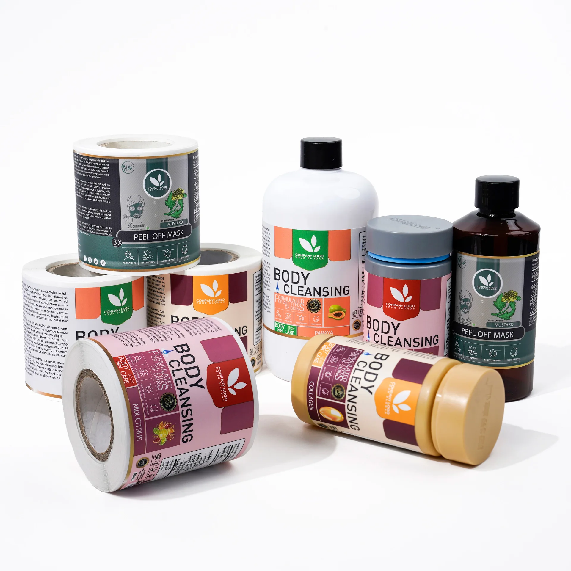 

Customized Shampoo and Body Wash Vinyl Stickers Printing Colorful Decoration Bottle Jar Labels with Your own Design