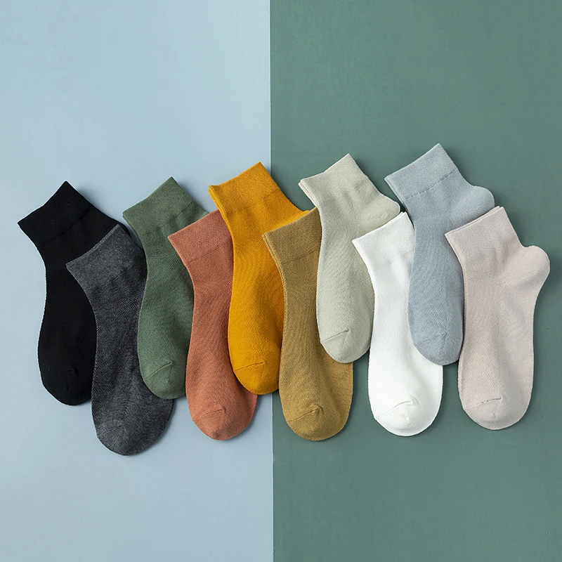 

8 Pairs/Lot Men's Cotton Socks High Quality Casual Breathable Male Comfortable Business Ankle Soft Simple Fashions Socks