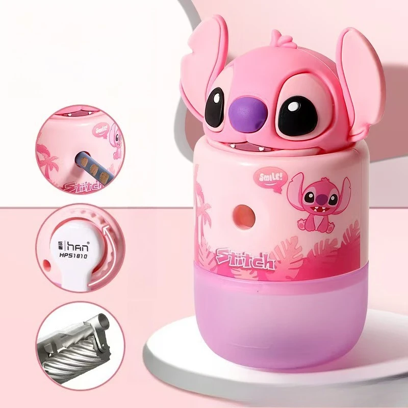 

Lilo and Stitch Disney Pencil Sharpener Kawaii Cartoon Anime Printing Accessories Hand Cranked Pencil Sharpener Student Gift