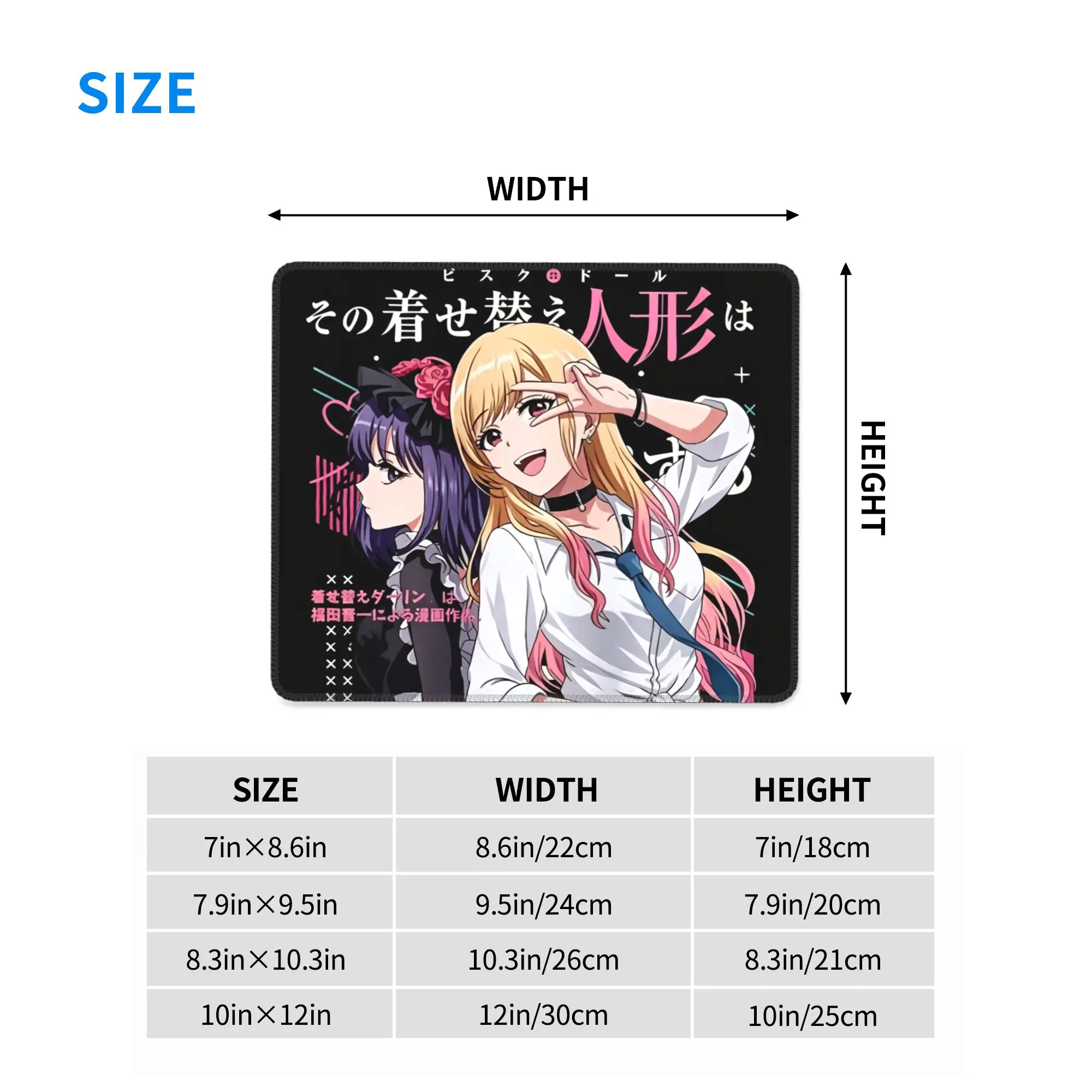 My Dress-up Darling Anime Kitagawa Marin and Sajuna Inuyama Mouse Pad Computer Keyboard Mouse Mat Laptop Desk Mat Table Mats