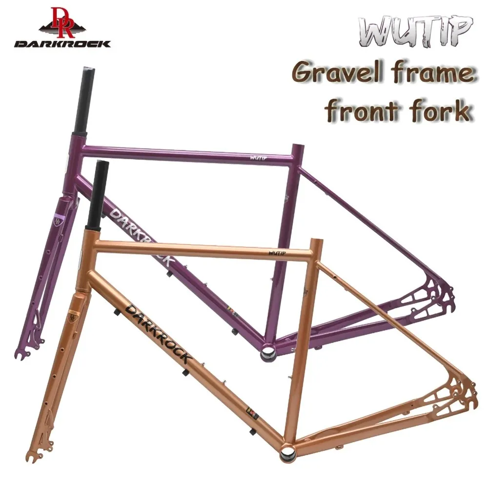 700C Darkrock WUTIP Road Gravel Frameset Steel Fork Disc Brake CRMO Steel Bicycle Frameset Bicycle Accessories