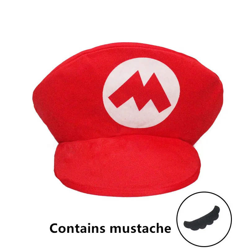 Super Mario Bros Luigi Cartoon Cosplay Hat Classic Game Anime Figure Halloween Funny Clothes Unisex Kids Adult Cap Party Gifts