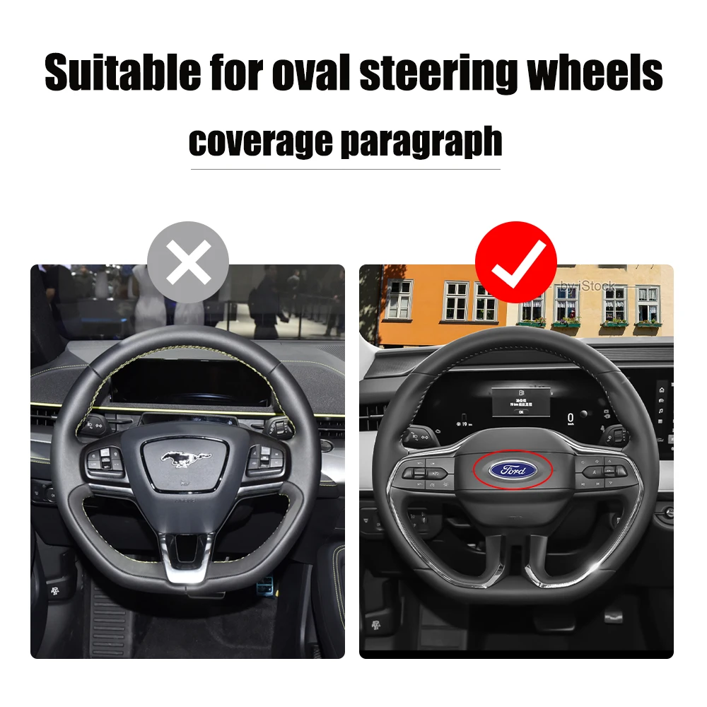 Car Styling Steering Wheel Center Emblem Sticker Center Cover For Ford Fiesta Mondeo Explorer Escape Shelby Fusion Mk5 Mk7 Kuga view 6