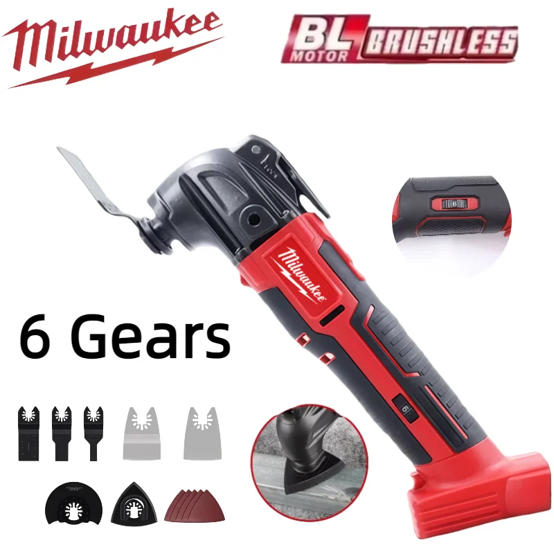 

Milwaukee 18V Battery Electric Oscillating Multi Function Tool 6 Gears Cordless Vibration Trimmer Cutting Saw Power Tools