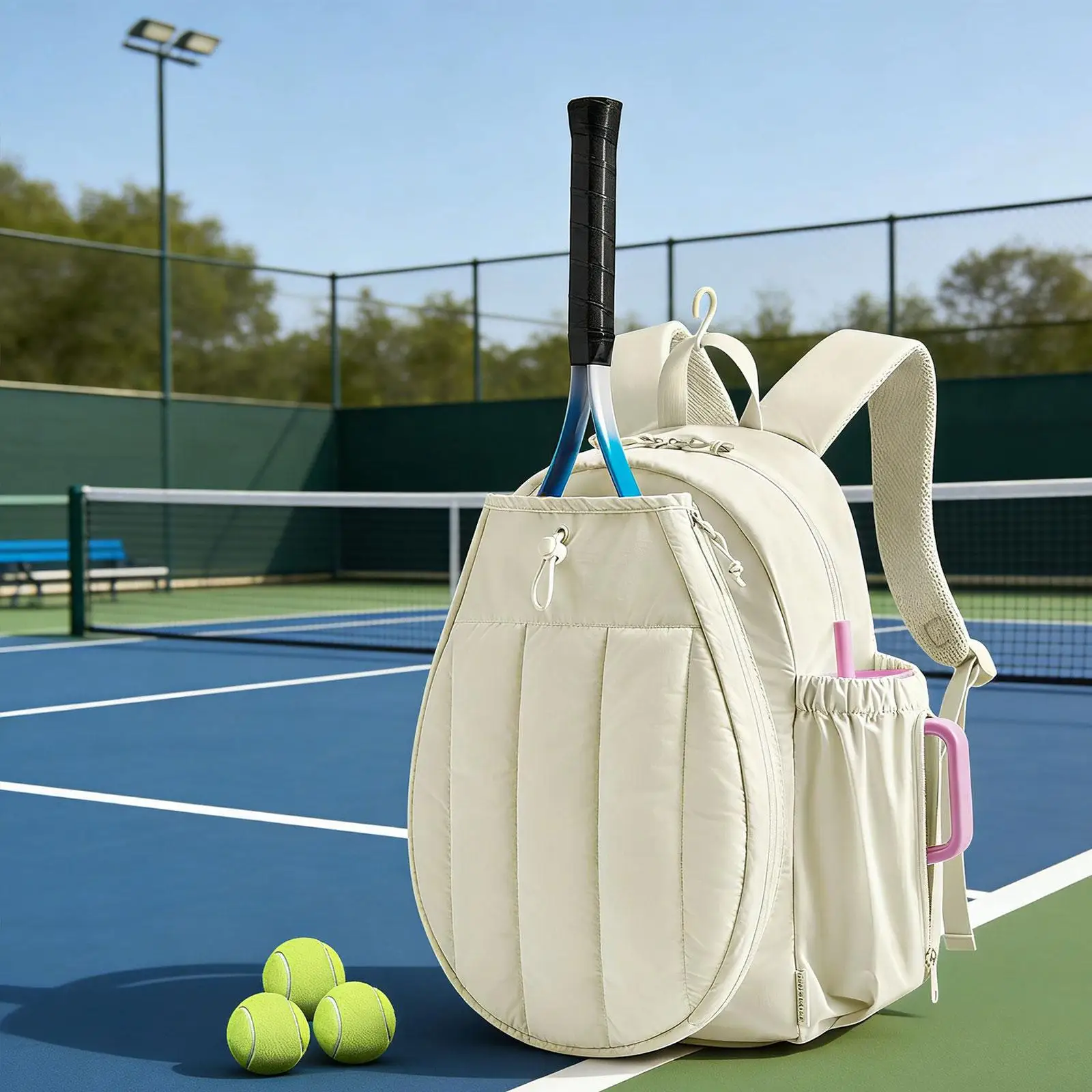 

Tennis Racquet Bag Wear Resistant Polyester Paddle Carrier for Pickleball Badminton School Use