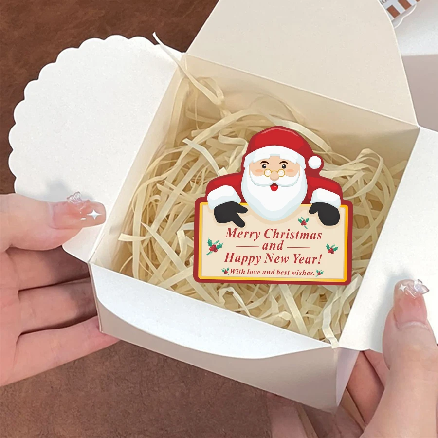 100 قطعة من بطاقات شكر عيد الميلاد سانتا - إدراجات تغليف العطلات للهدايا والأعمال والتقدير الموسمي